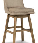 Signature Design by Ashley Tallenger Bar Height Bar Stool (Set of 2)-Beige