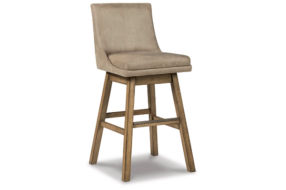 Signature Design by Ashley Tallenger Bar Height Bar Stool (Set of 2)-Beige