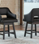 Signature Design by Ashley Tallenger Counter Height Bar Stool (Set of 2)-Black