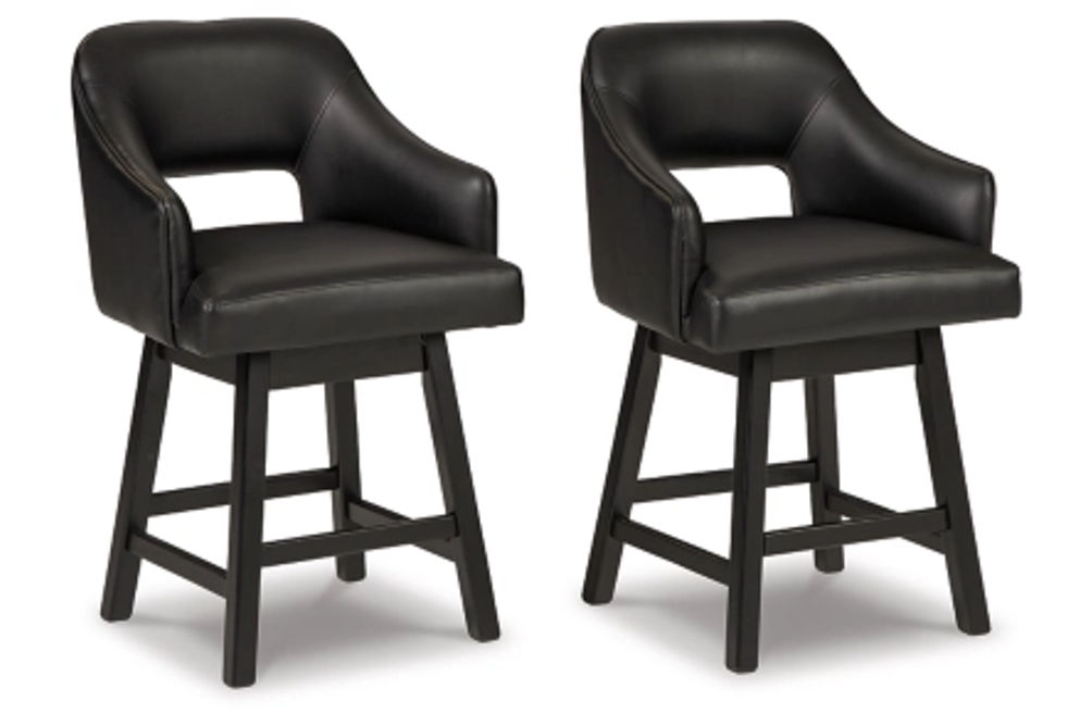 Signature Design by Ashley Tallenger Counter Height Bar Stool (Set of 2)-Black