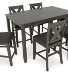 Caitbrook Counter Height Dining Table and Bar Stools (Set of 7)-Gray