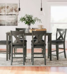 Caitbrook Counter Height Dining Table and Bar Stools (Set of 7)-Gray