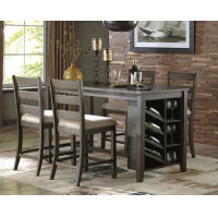 Signature Design by Ashley Rokane Counter Height Dining Table and 6 Barstools