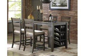 Signature Design by Ashley Rokane Counter Height Dining Table and 6 Barstools