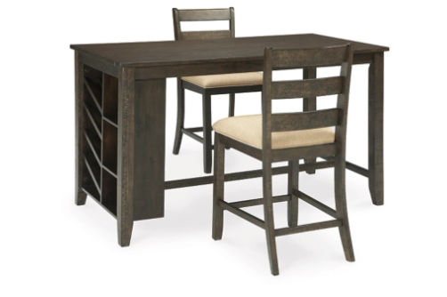 Signature Design by Ashley Rokane Counter Height Dining Table with 2 Barstools