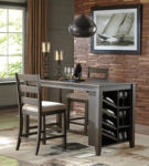 Signature Design by Ashley Rokane Counter Height Dining Table with 2 Barstools