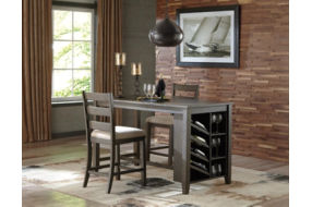Signature Design by Ashley Rokane Counter Height Dining Table with 2 Barstools