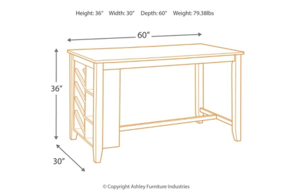 Signature Design by Ashley Rokane Counter Height Dining Table and 6 Barstools