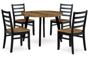 Signature Design by Ashley Blondon Dining Table and 4 Chairs (Set of 5)-Brown/