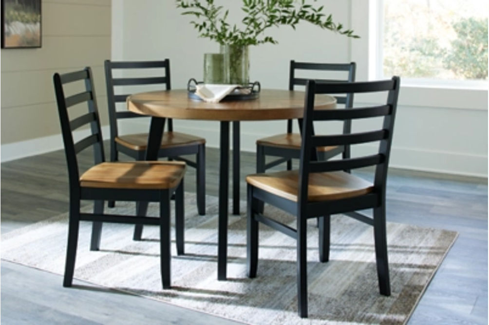 Signature Design by Ashley Blondon Dining Table and 4 Chairs (Set of 5)-Brown/