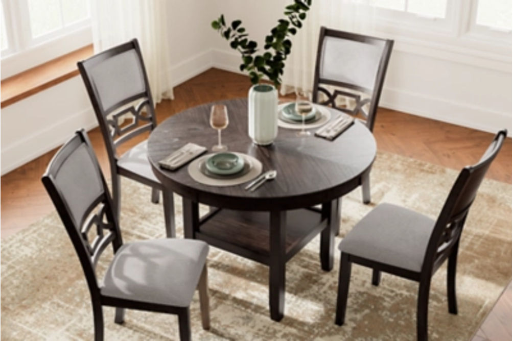 Signature Design by Ashley Langwest Dining Table and 4 Chairs (Set of 5)