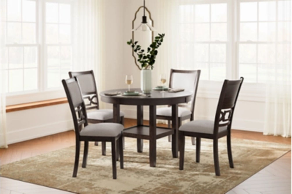 Signature Design by Ashley Langwest Dining Table and 4 Chairs (Set of 5)