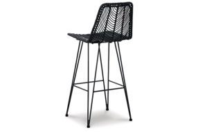 Signature Design by Ashley Angentree Bar Height Bar Stool (Set of 2)-Black