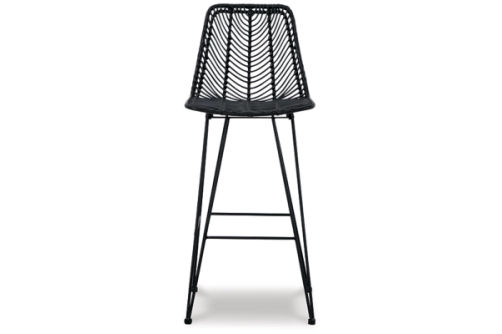 Signature Design by Ashley Angentree Bar Height Bar Stool (Set of 2)-Black