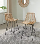 Signature Design by Ashley Angentree Counter Height Bar Stool (Set of 2)-Natur