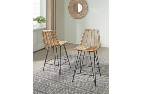 Signature Design by Ashley Angentree Counter Height Bar Stool (Set of 2)-Natur