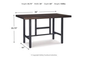 Signature Design by Ashley Kavara Counter Height Dining Table and 2 Barstools-