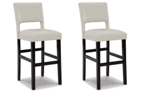 Signature Design by Ashley Leektree Bar Height Bar Stool (Set of 2)-Ivory/Brow