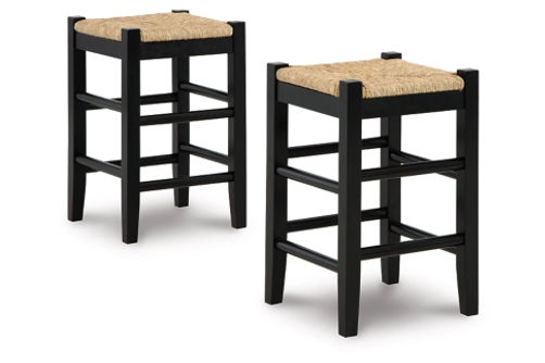 Signature Design by Ashley Mirimyn Counter Height Bar Stool (Set of 2)-Black