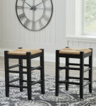 Signature Design by Ashley Mirimyn Counter Height Bar Stool (Set of 2)-Black