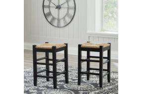 Signature Design by Ashley Mirimyn Counter Height Bar Stool (Set of 2)-Black