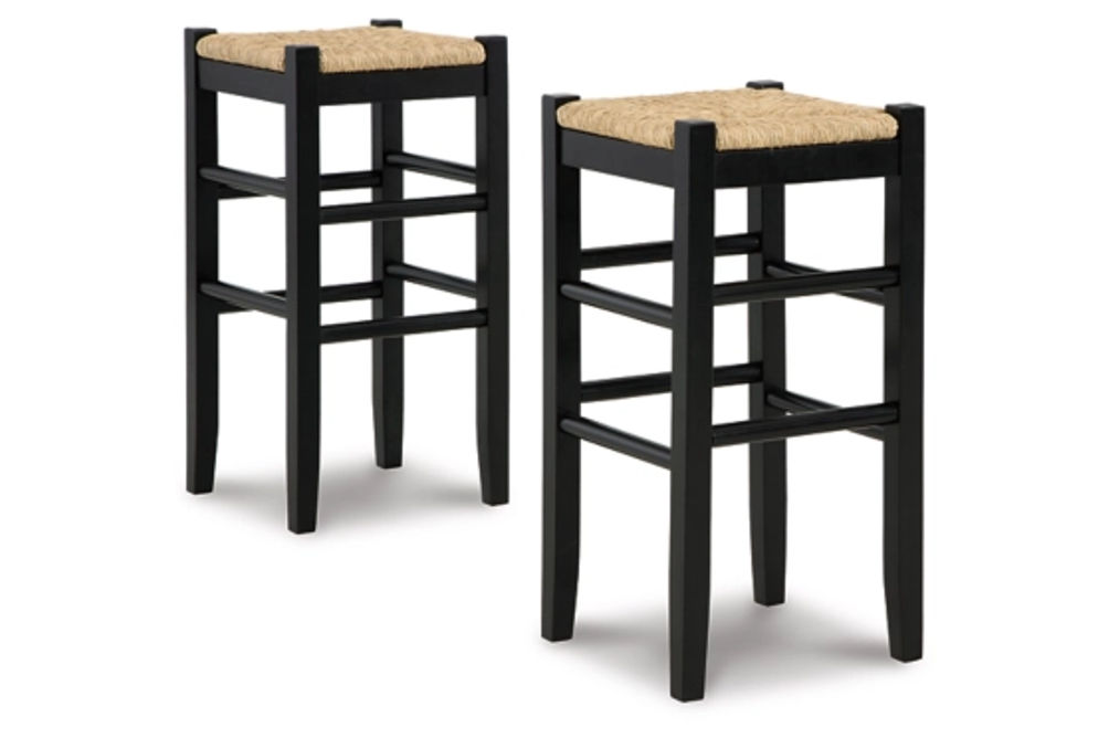 Signature Design by Ashley Mirimyn Bar Height Bar Stool (Set of 2)-Black