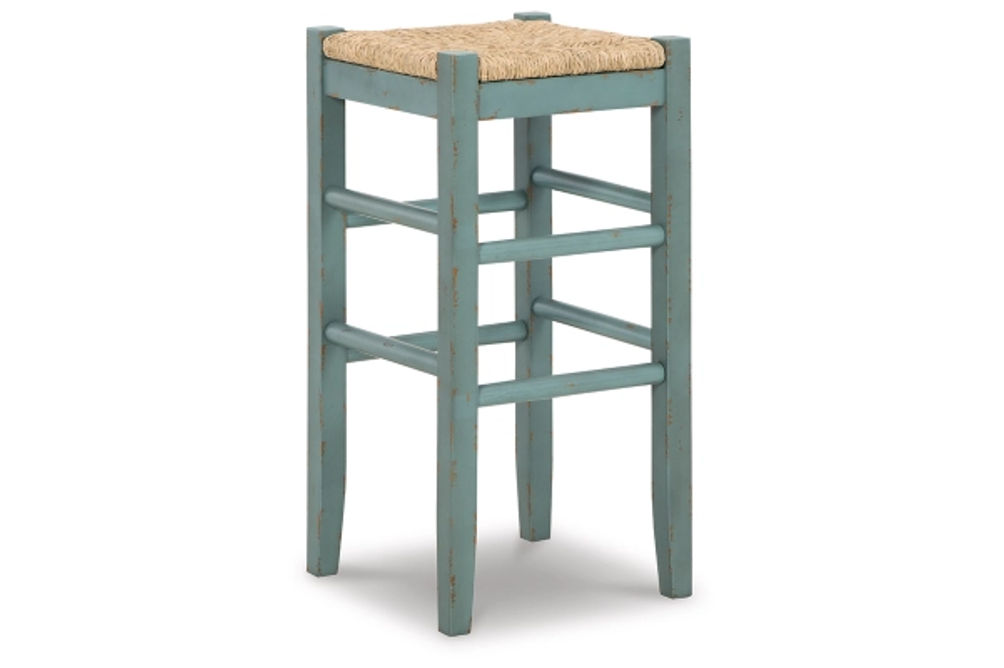 Signature Design by Ashley Mirimyn Bar Height Bar Stool (Set of 2)-Teal