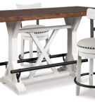 Signature Design by Ashley Valebeck Counter Height Dining Table and 2 Barstools