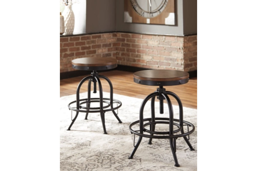 Signature Design by Ashley Valebeck Counter Height Bar Stool (Set of 2)-Brown/