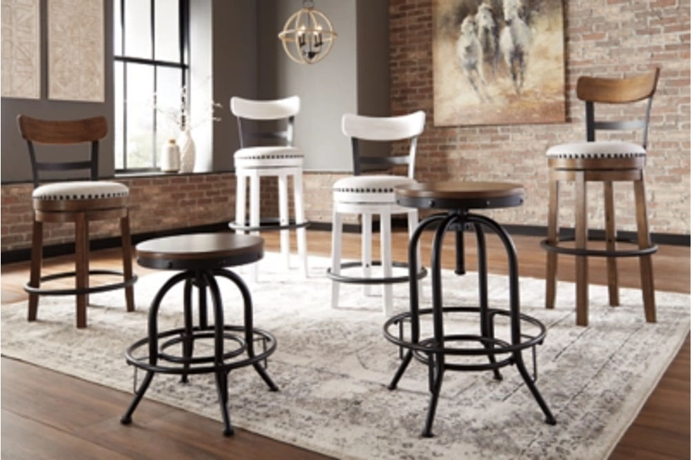 Signature Design by Ashley Valebeck Counter Height Bar Stool (Set of 2)-Brown/