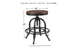 Signature Design by Ashley Valebeck Counter Height Bar Stool (Set of 2)-Brown/