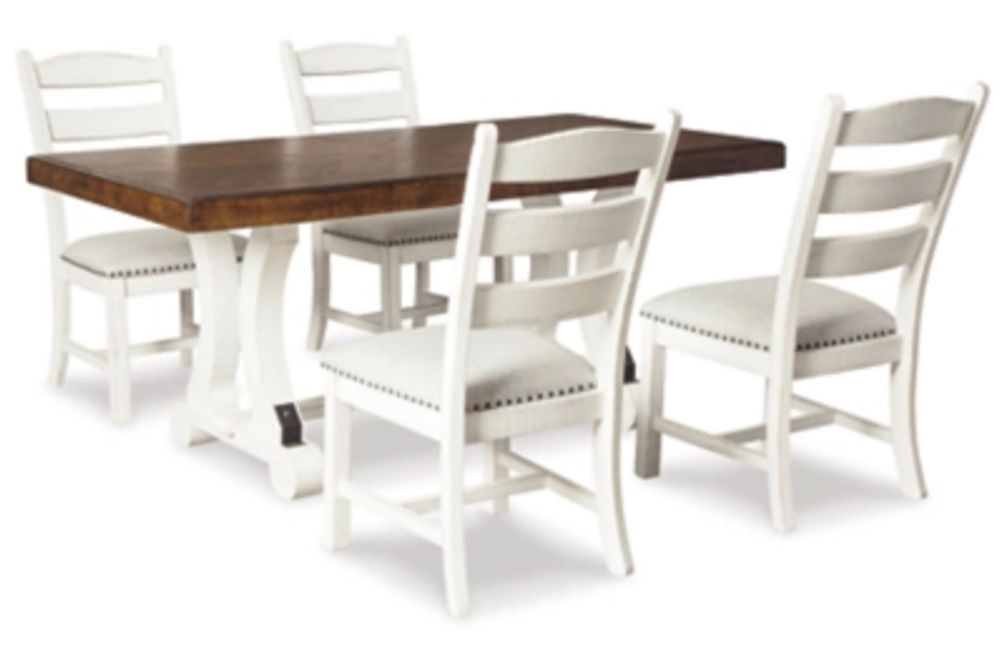 Signature Design by Ashley Valebeck Dining Table and 4 Chairs-Multi