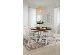 Signature Design by Ashley Valebeck Dining Table and 4 Chairs-Multi