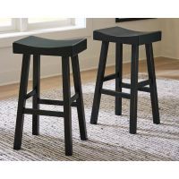 Signature Design by Ashley Glosco Pub Height Bar Stool (Set of 2)-Black