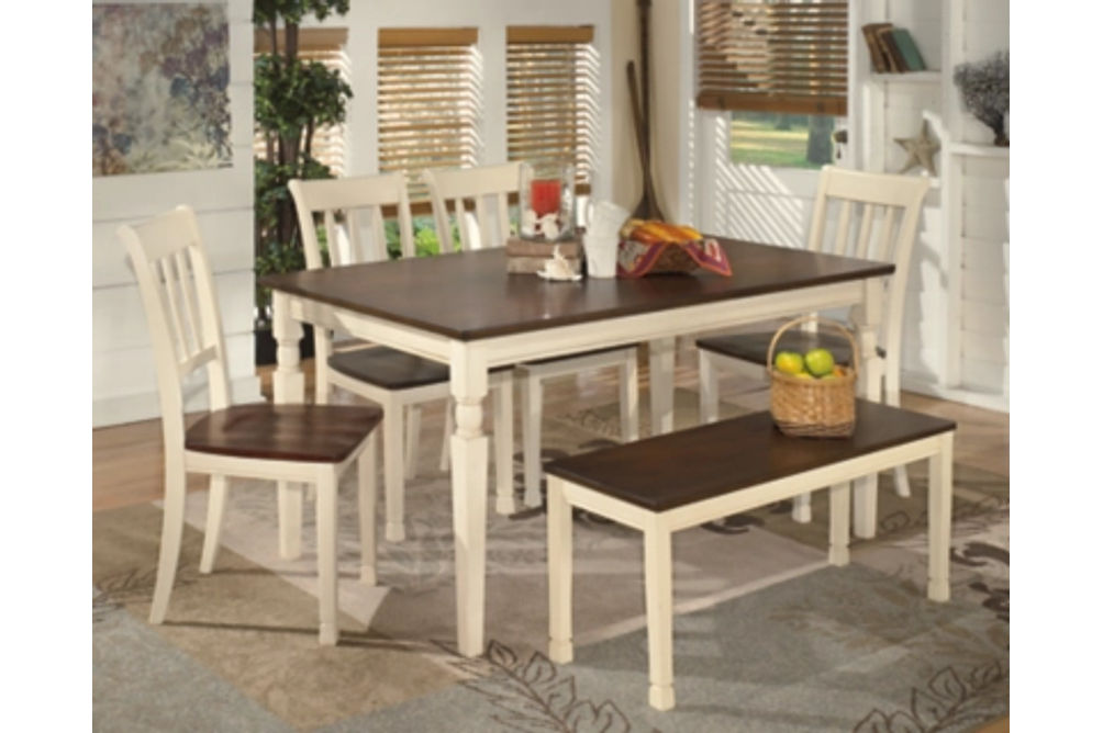 Signature Design by Ashley Whitesburg Dining Table with 4 Chairs and Bench