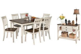 Signature Design by Ashley Whitesburg Dining Table and 6 Chairs with Server