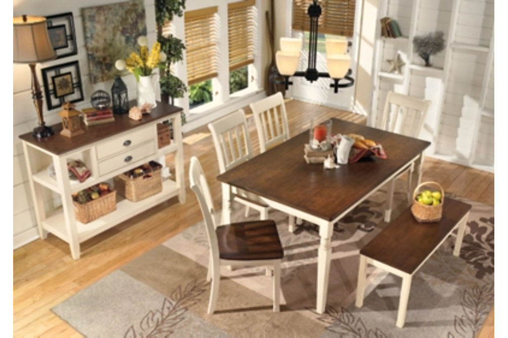Signature Design by Ashley Whitesburg Dining Table with 4 Chairs and Bench