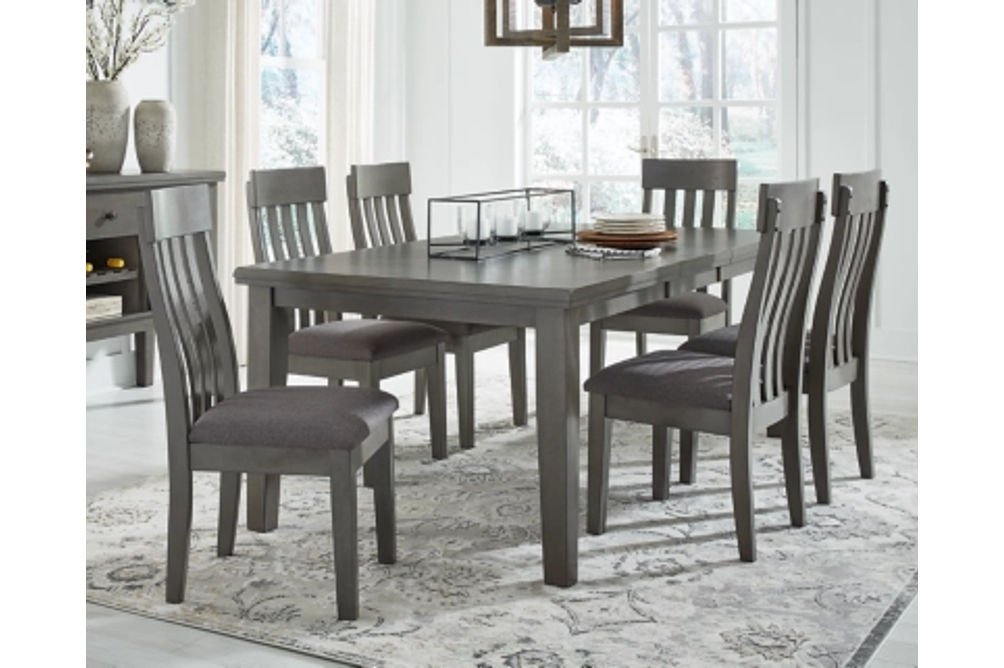 Signature Design by Ashley Hallanden Dining Table, 6 Chairs and Server-Gray