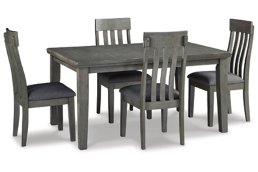 Signature Design by Ashley Hallanden Dining Table and 4 Chairs-Gray