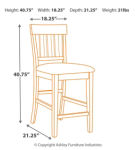 Signature Design by Ashley Ralene Counter Height Dining Table and 6 Barstools