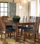 Signature Design by Ashley Ralene Dining Table and 6 Chairs-Medium Brown