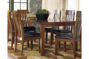 Signature Design by Ashley Ralene Dining Table and 6 Chairs and Bench-Medium B