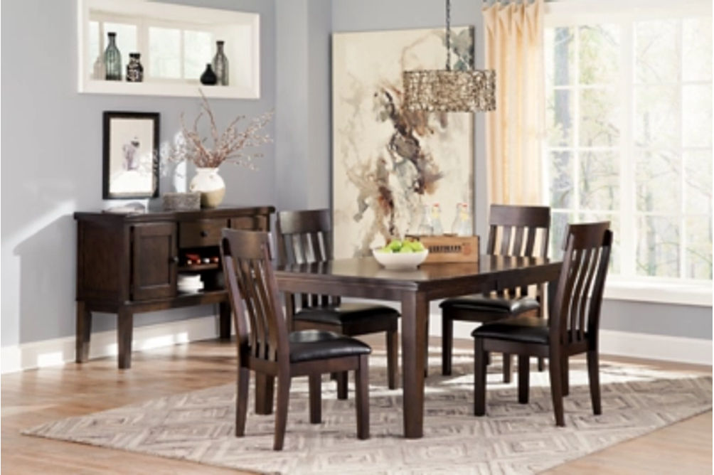 Signature Design by Ashley Haddigan Dining Table and 4 Chairs-Dark Brown