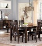 Signature Design by Ashley Haddigan Dining Table and 6 Chairs-Dark Brown