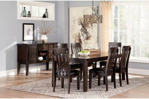 Signature Design by Ashley Haddigan Dining Table and 6 Chairs-Dark Brown