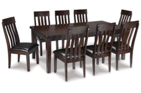 Signature Design by Ashley Haddigan Dining Table and 8 Chairs-Dark Brown