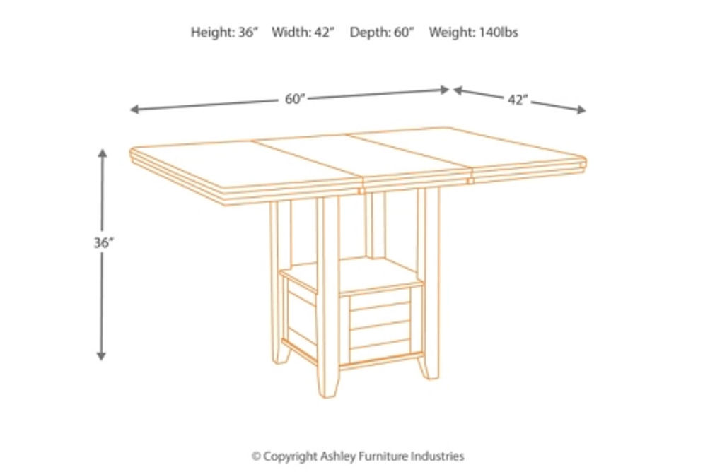 Signature Design by Ashley Haddigan Counter Height Dining Table and 6 Barstools