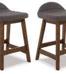 Signature Design by Ashley Lyncott Counter Height Bar Stool (Set of 2)-Charcoa