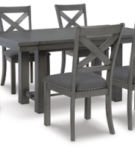 Signature Design by Ashley Myshanna Dining Table and 6 Chairs-Gray