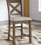 Signature Design by Ashley Moriville Counter Height Bar Stool (Set of 2)-Beige